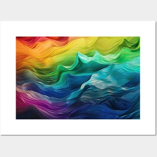 Rainbow Waves Posters and Art